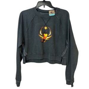 New Hand Printed Womens MED Maryland Rebel Alliance Anti-Ice Cropped Sweatshirt